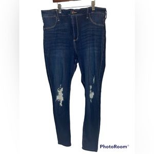 Hollister Curvy High Rise Distressed Jean Leggings 17L 33 x 30